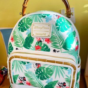 Disney Mickey and Minnie Mouse Tropical Loungefly Mini Backpack